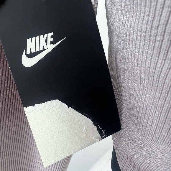 Nike Just Do It Ribbed Crop Top Shirt Size S NWT Taupe NWT Long Sleeve - Picture 9 of 11